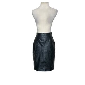 Comint vintage black leather pencil skirt size 5/6